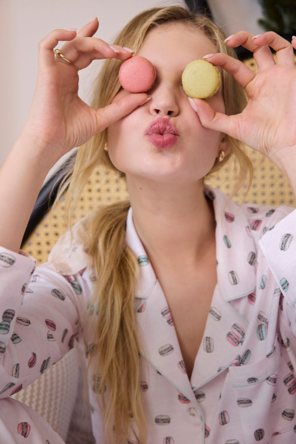 Pink Multi-Heart Fuzzy Sweater PJ Set