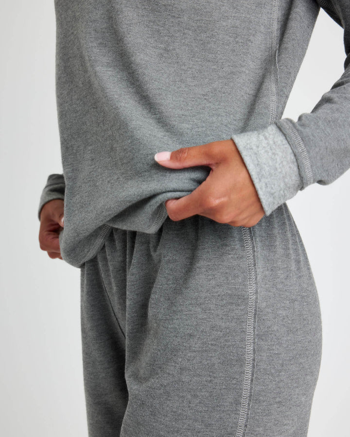 Splendid Women's Long Sleeve Sweater Top & Relaxed Jogger Pajama Set - Super Soft Cozy Loungewear PJs