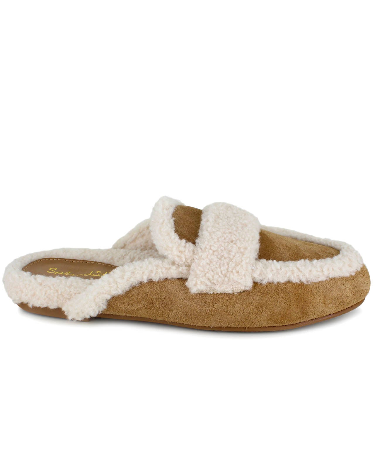 Sandra Sherpa Trim Slipper in Caramel | Splendid