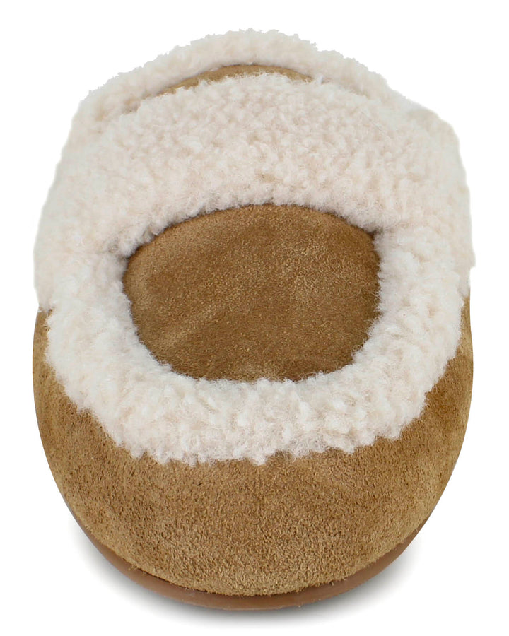 Sandra Sherpa Trim Slipper in Caramel | Splendid
