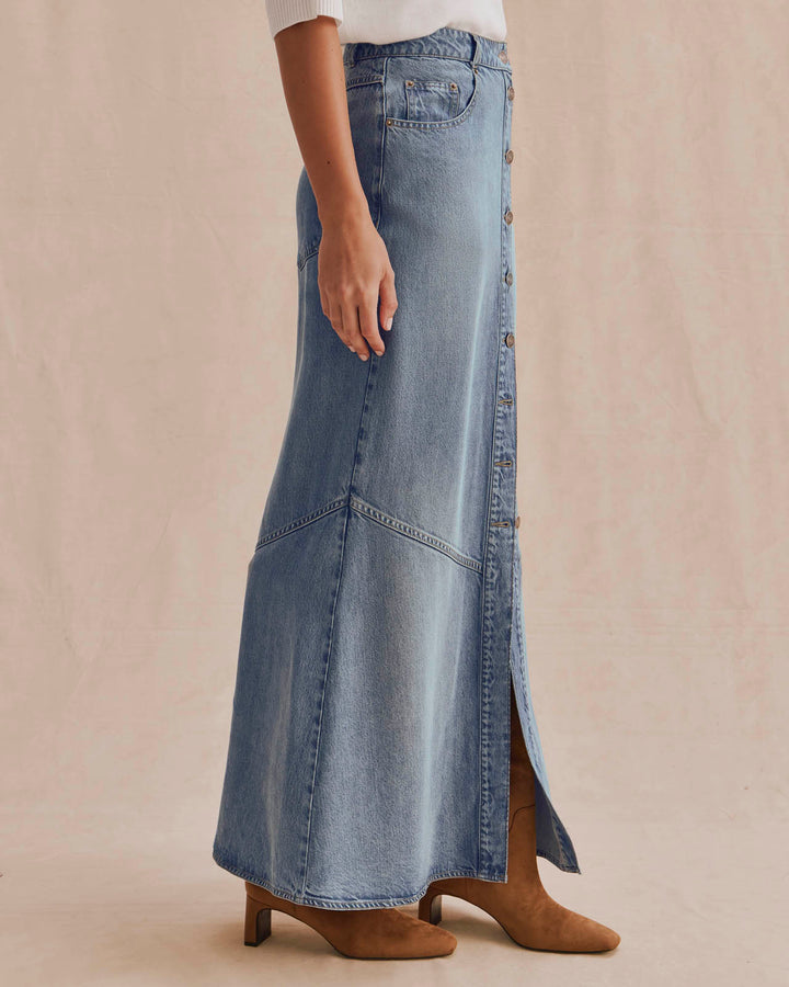 Lounge Denim Front Slit Skirt | Splendid