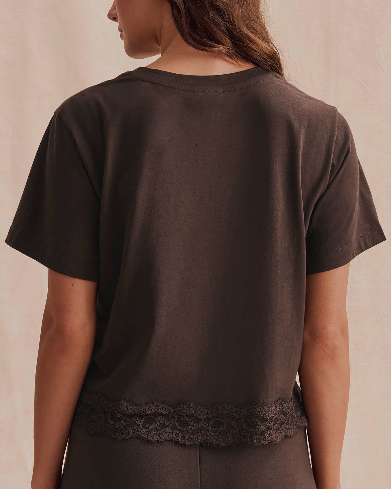Lainey Lace Trim Short Sleeve Tee | Splendid