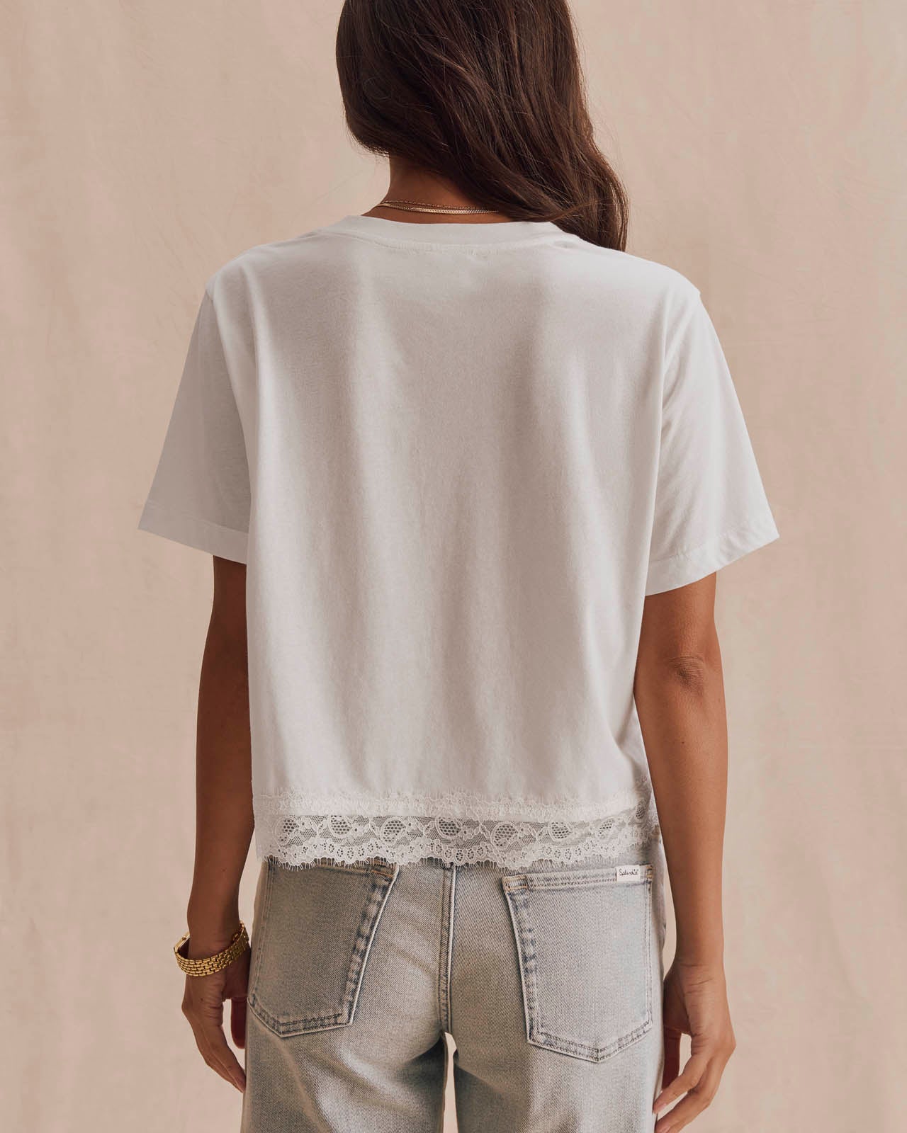 Lainey Lace Trim Short Sleeve Tee | Splendid