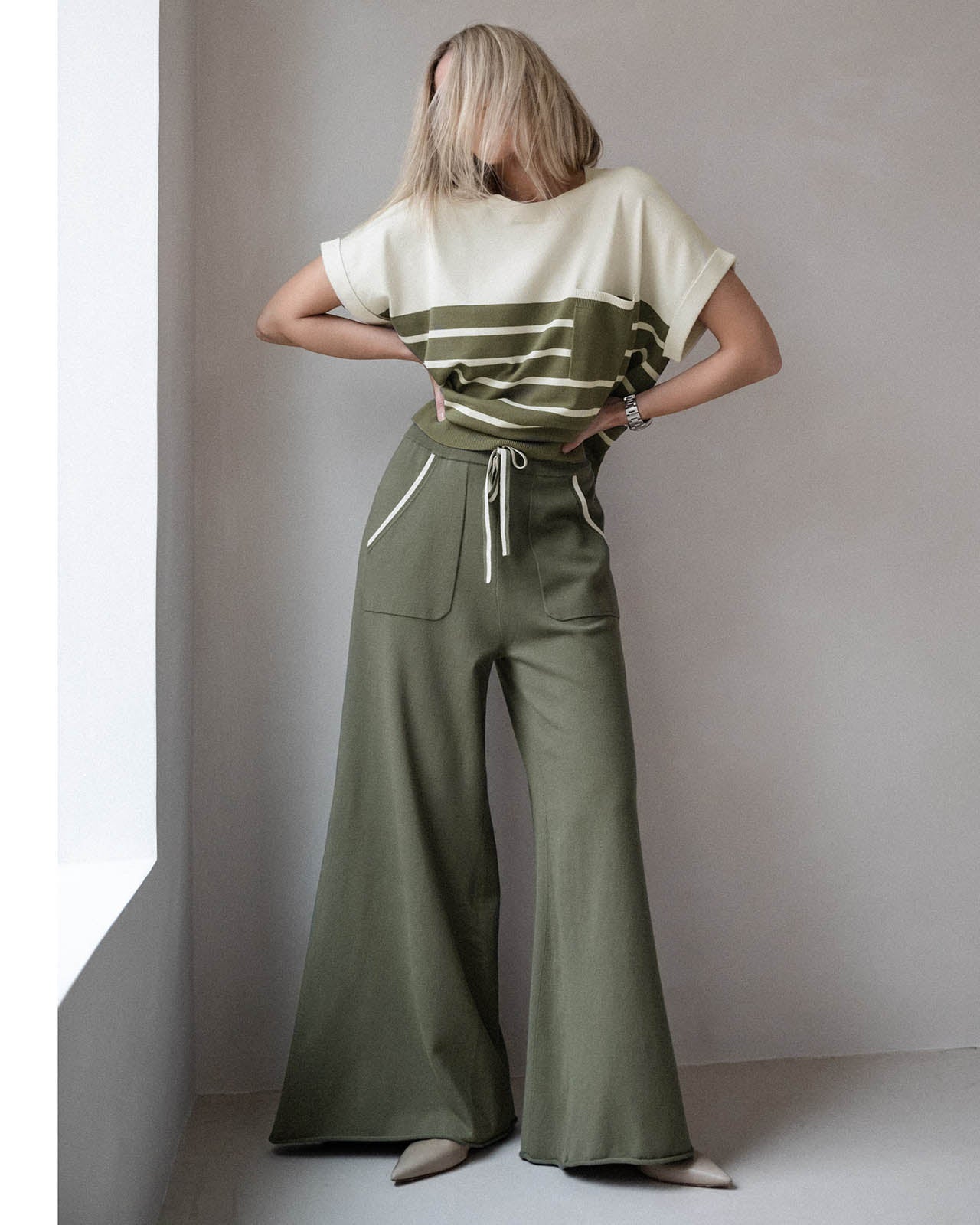 レア veronica パンツ Veronica Trim Crop Wide Leg Pant | Splendid