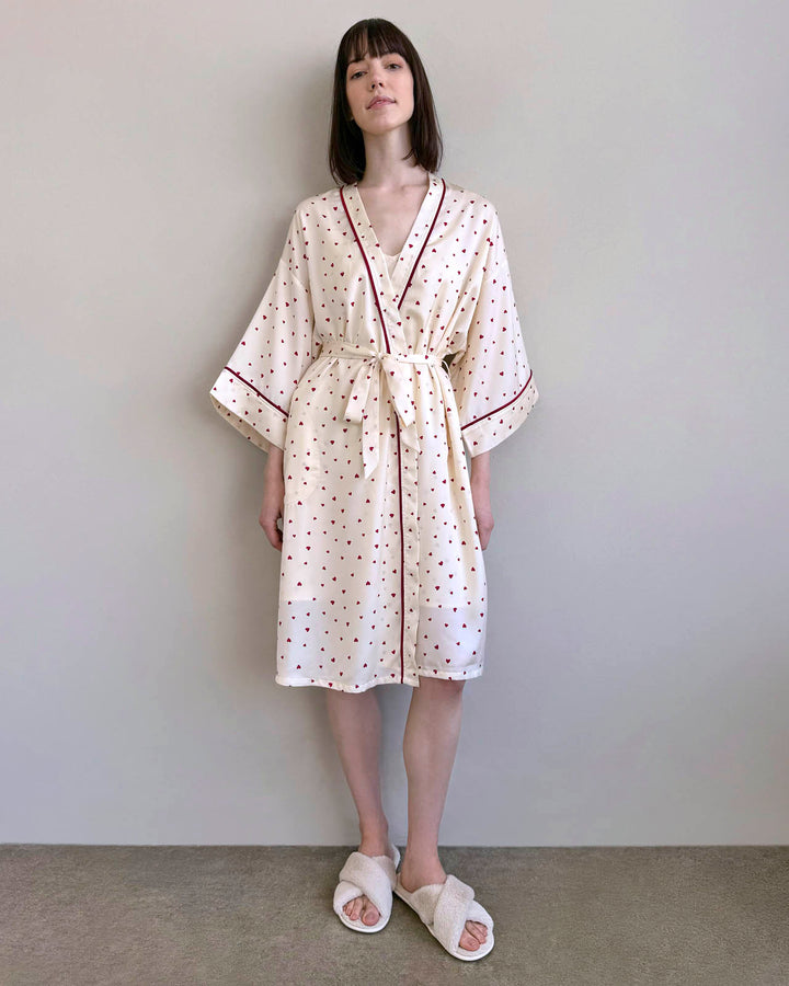 short silk kimono dressing gown Satin short Robes