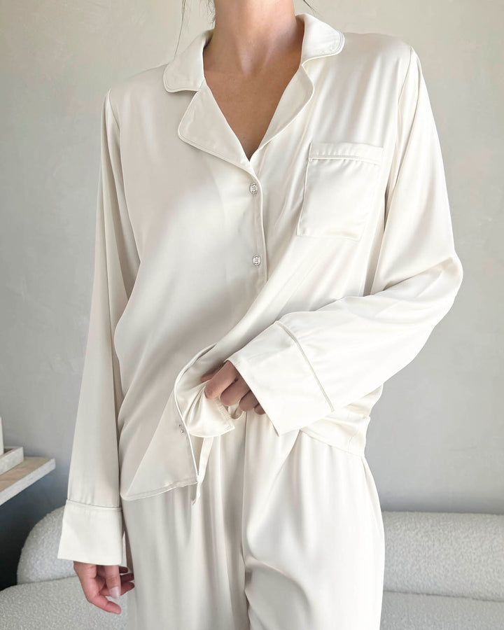 Ivory Satin Silk PJ Set Splendid