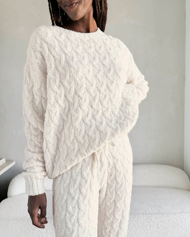 Ivory Cable Knit Sweater Set Splendid