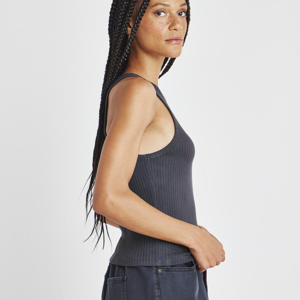 splendid ribbed tank dress *NWT* Splendid 2x1 Rib Racerback Tank Dress in Heather Grey sz L