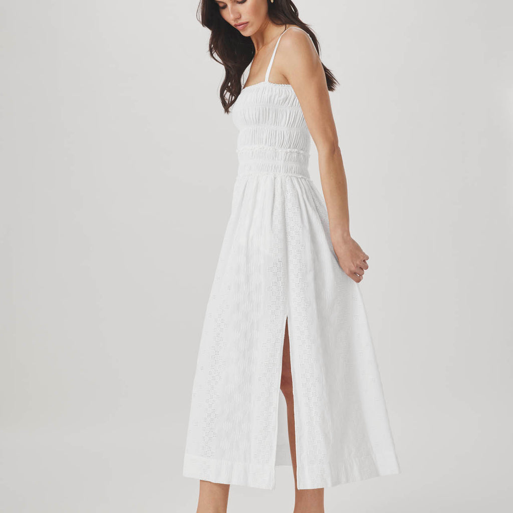 Splendid Women's Kenzie Geo Eyelet Dress - White - Size XL
