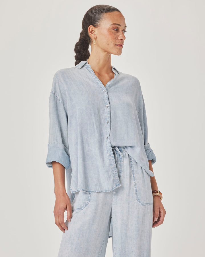 Bleached Indigo Button Down