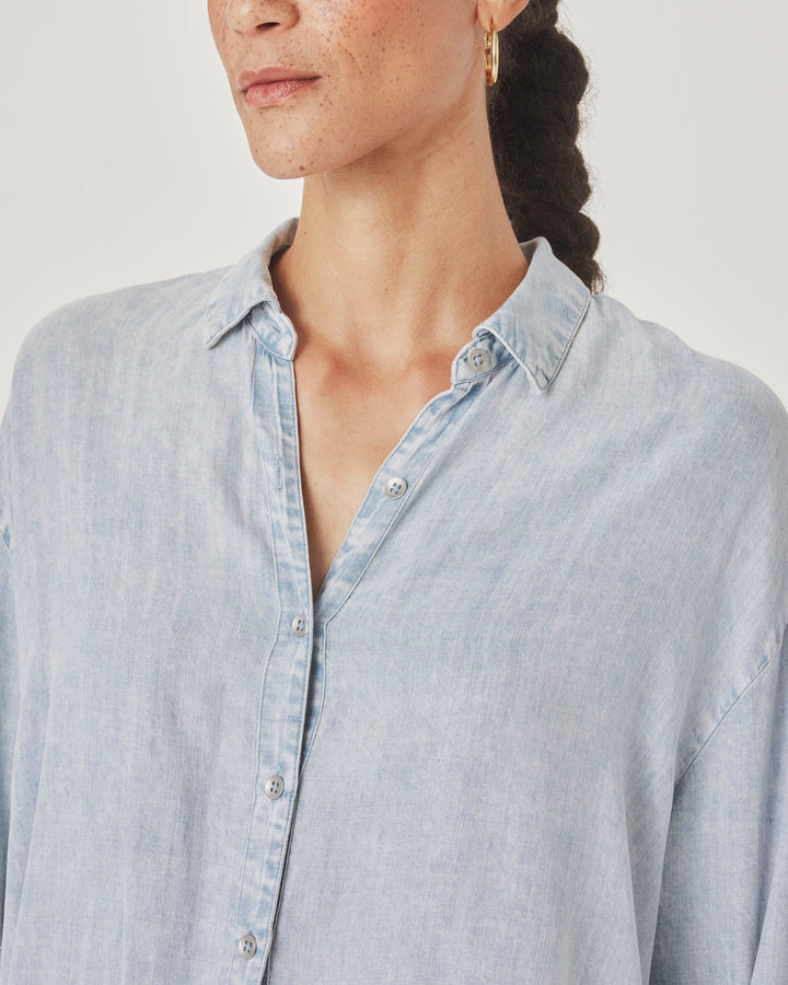 Bleached Indigo Button Down