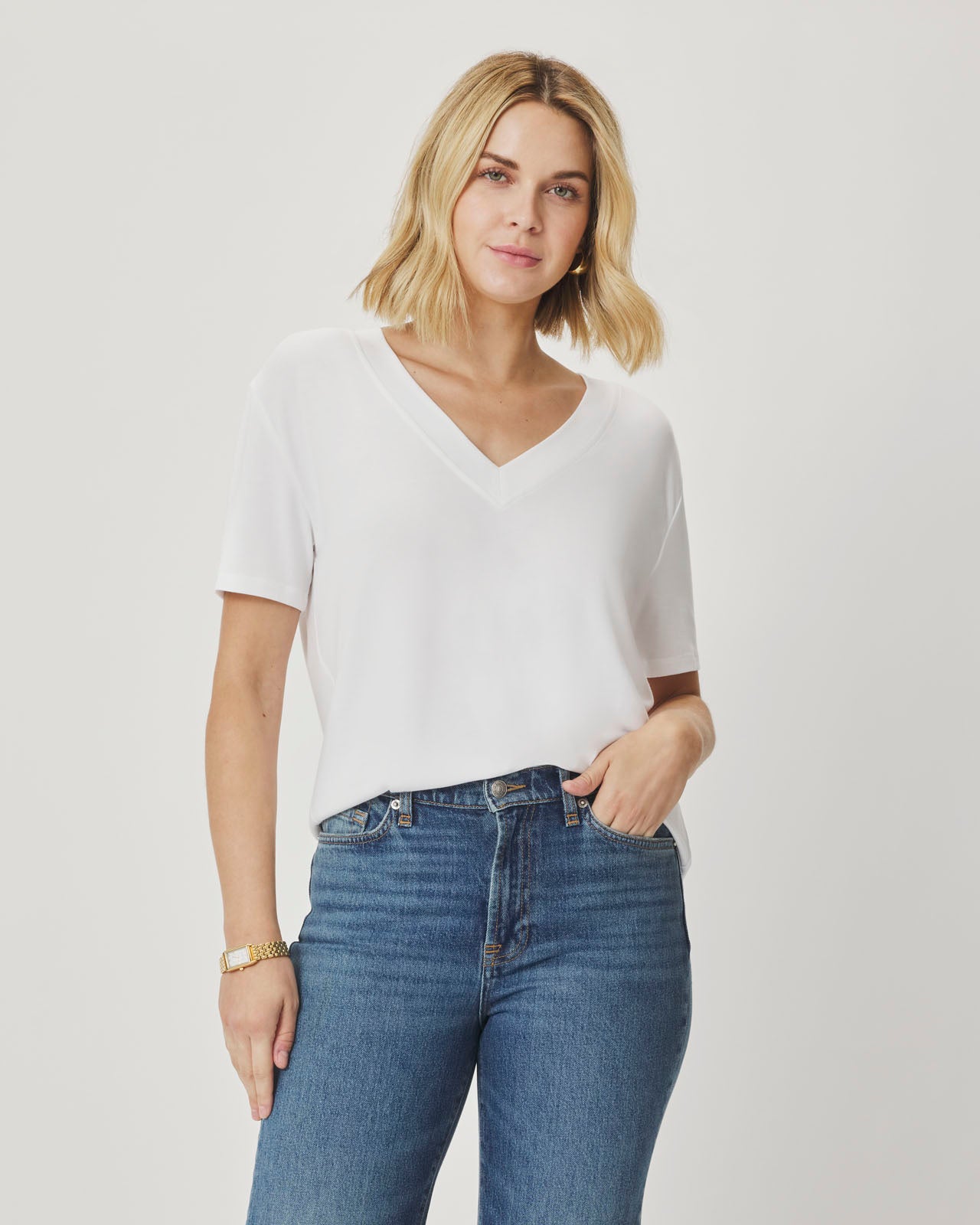 Kacey Bamboo Blend V-Neck Tee