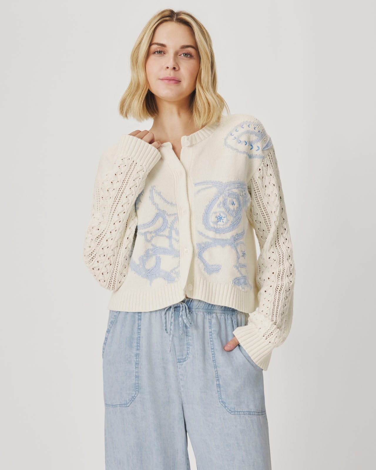 トップス YOKE 23SS GRADATION JACQUARD CARDIGAN YOKE | GRADATION JACQUARD CARDIGAN(OCEAN BLUE) | グラデーション