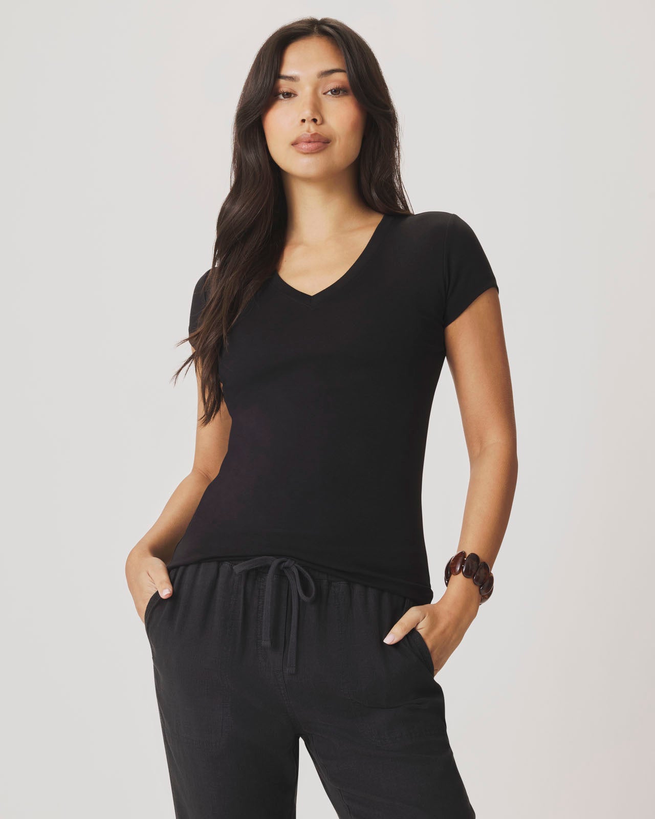 Josie Stretch V-Neck Tee | Splendid