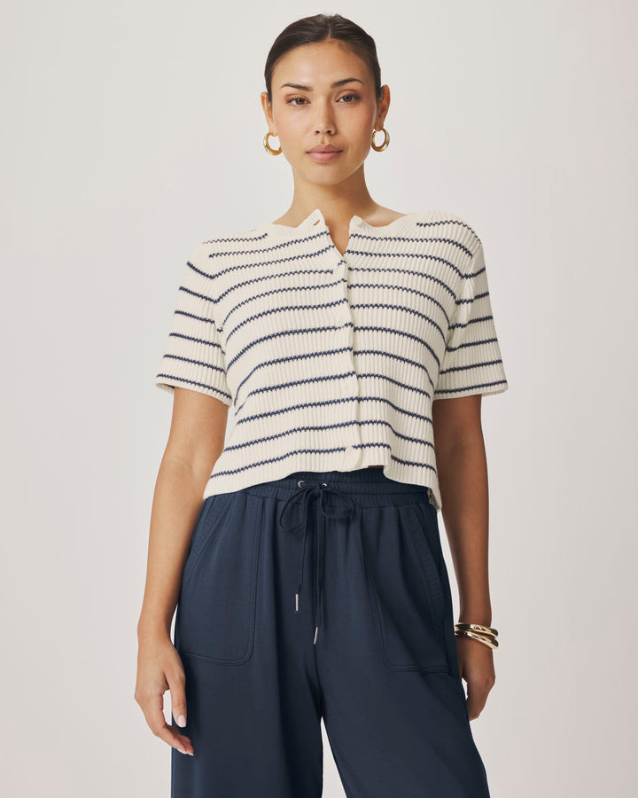 Splendid - Delilah Striped Short Sleeve Cardigan