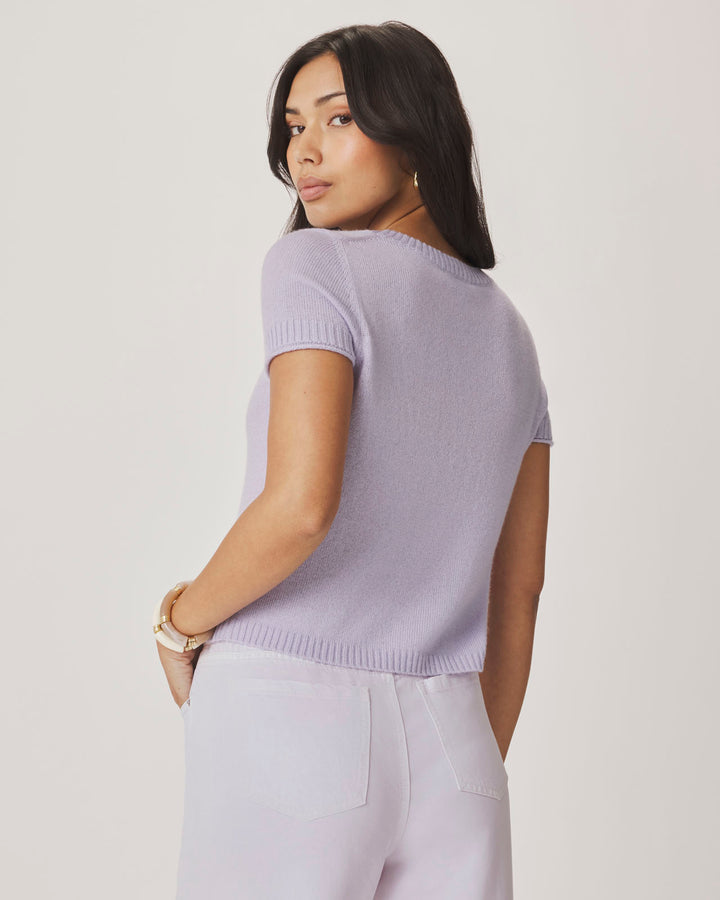chelsea & violet emerson swoop neckline short sleeve embroidered dress Emerson Short Sleeve Sweater