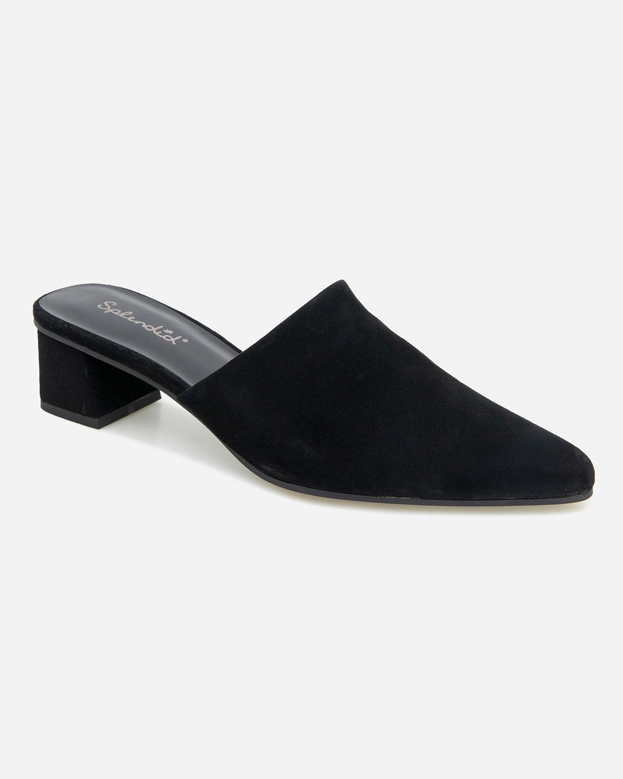 Lorelei Suede Mule Slide in Black | Splendid