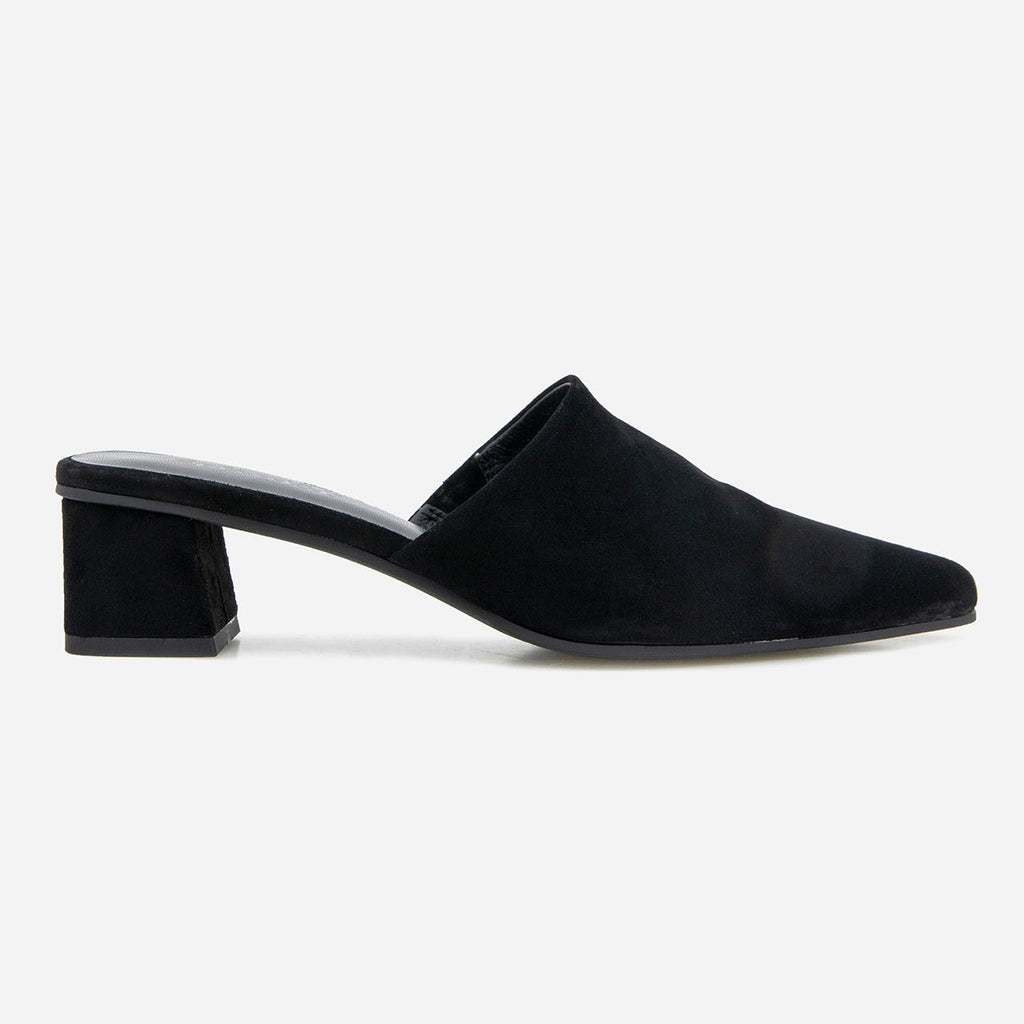black dress mules Marcella | Jett Buckle Mules in Onyx | Women's Size 9 | European Leather