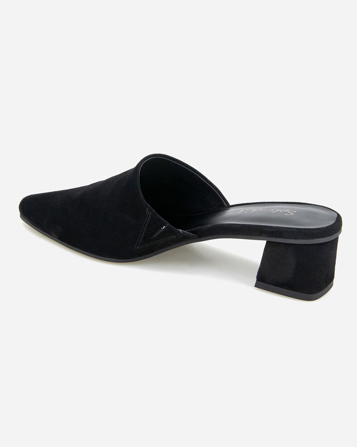 Lorelei Suede Mule Slide in Black | Splendid