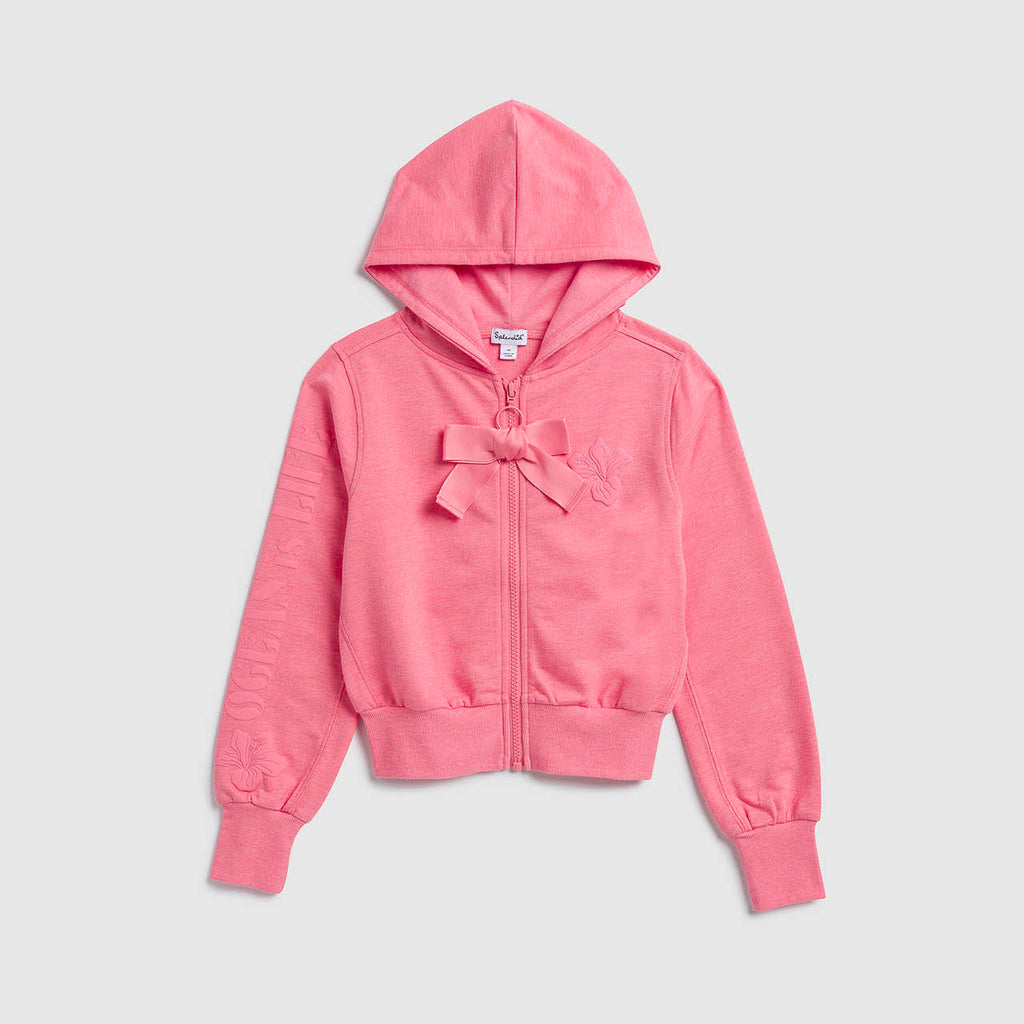 Girls Beach Flower Zip Hoodie