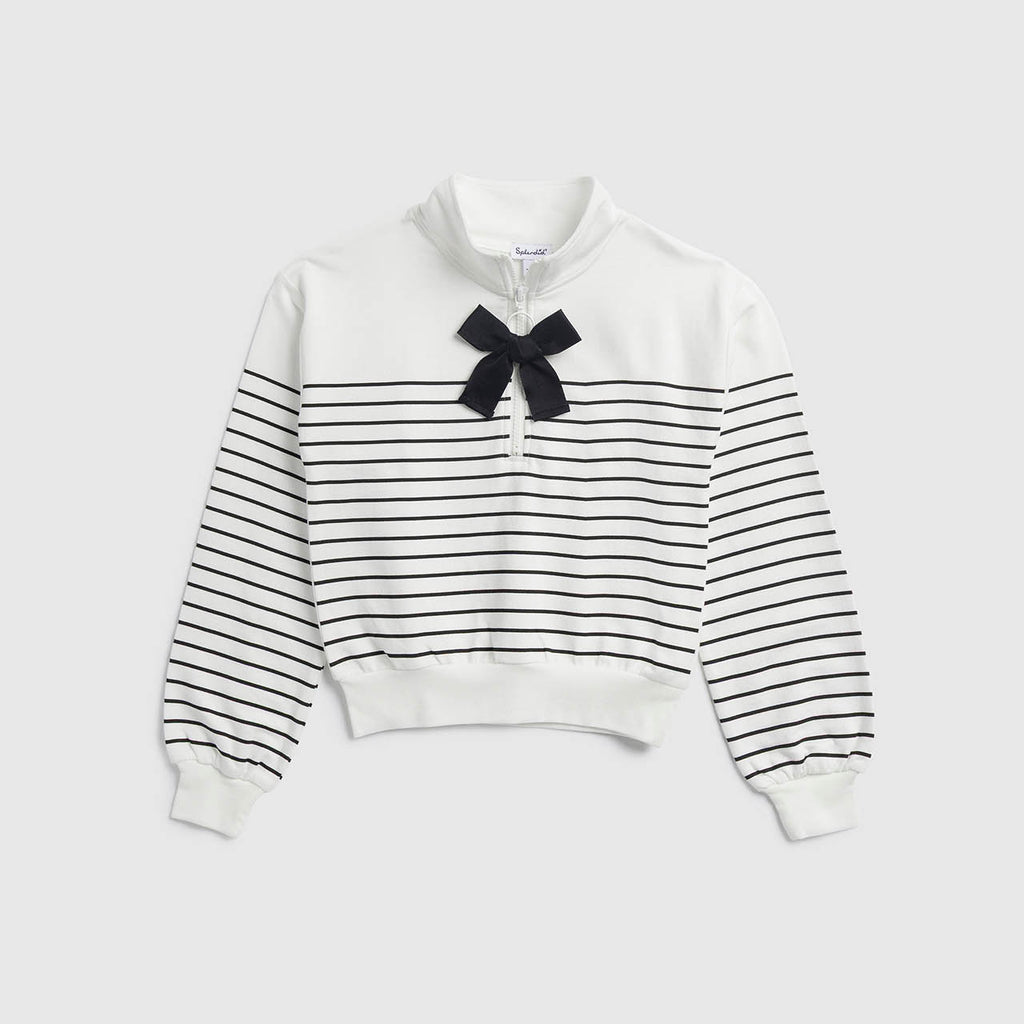 Girls Chic Stripe Quarter Zip