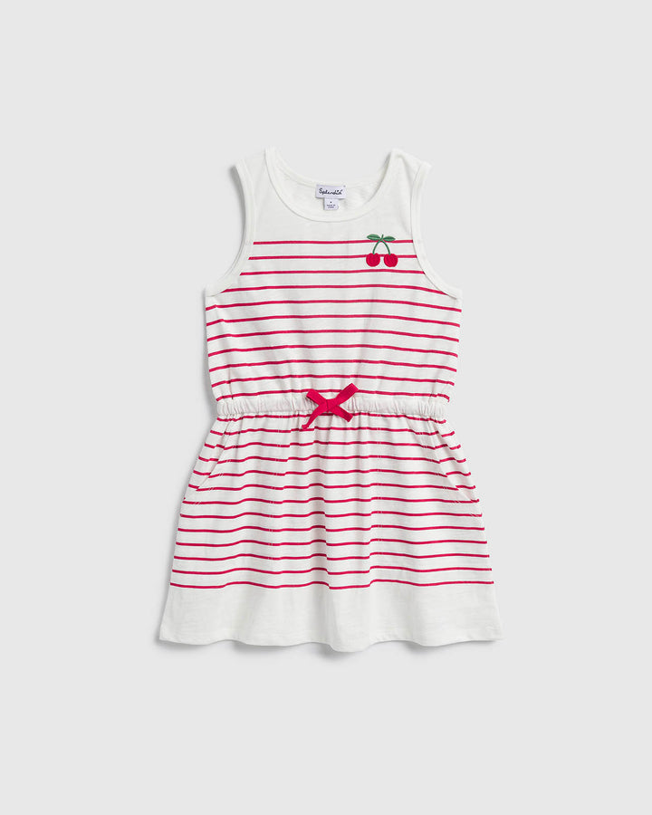 cute toddler girl dresses Splendid Girls' Very Cherry Dress - Little Kid - White/Cherry Size:12T Category_Day to Night Fashion Tease Lace Halter ecological fabric made of