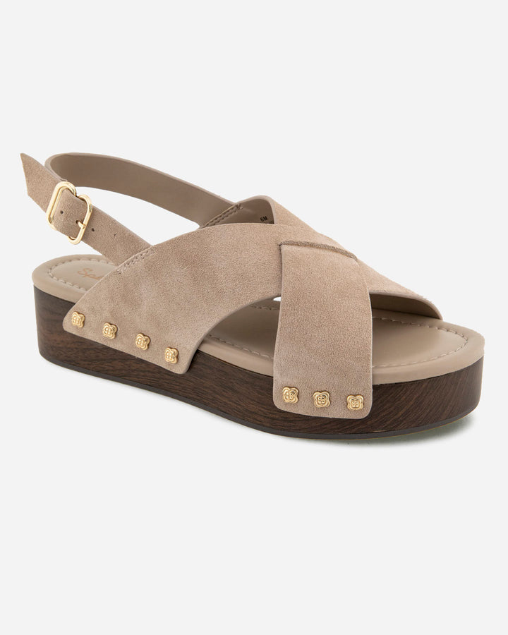 Quintana Suede Wedge in Moonstone | Splendid display picture 1