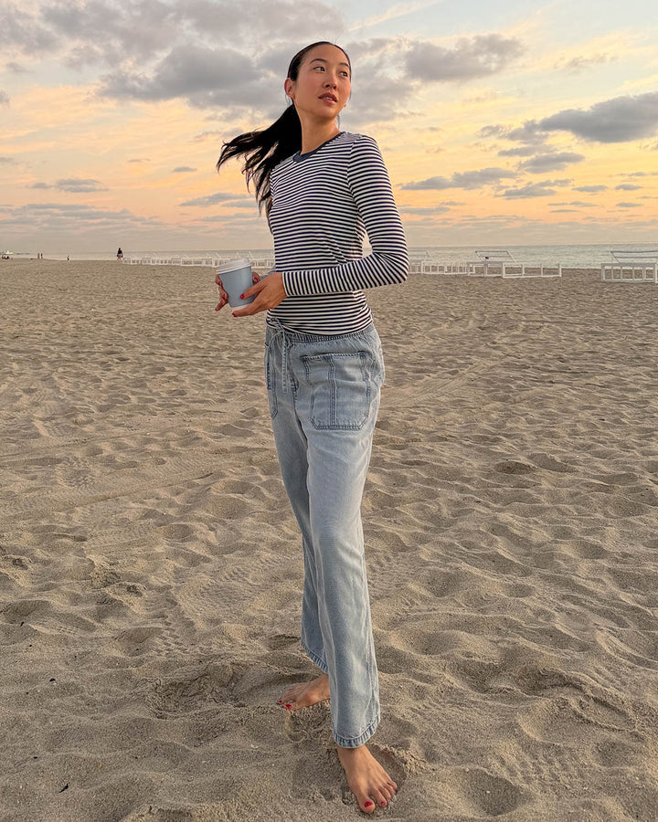 Striped Bamboo Long Sleeve Tee | Splendid