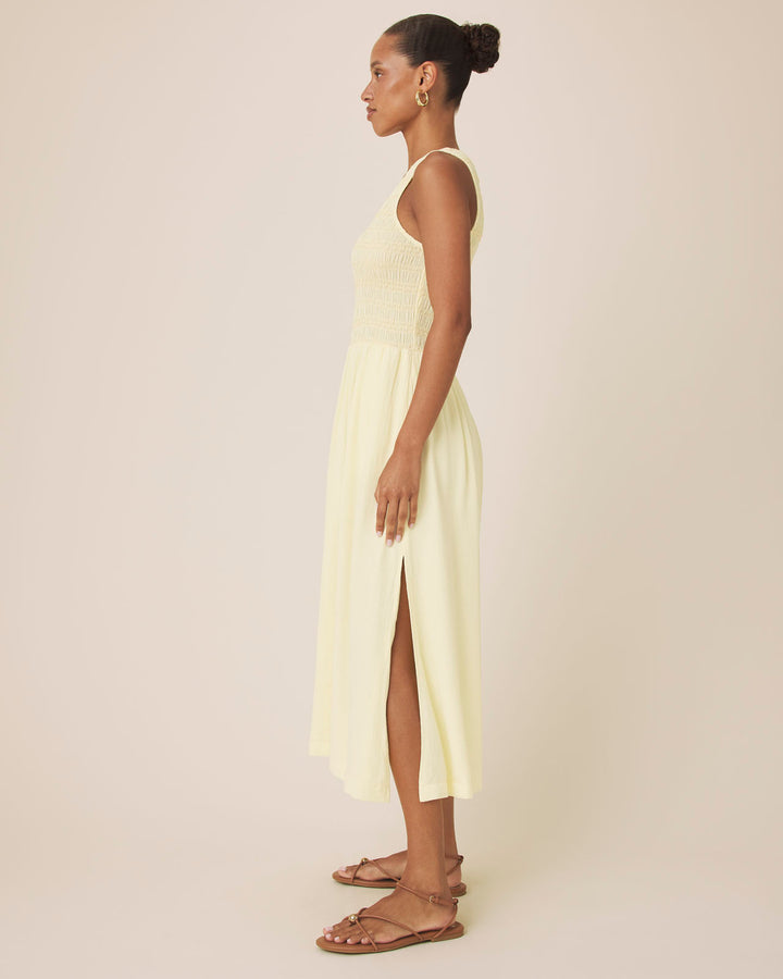 splendid midi dress Splendid Amanda Linen Blend Knit V-Neck Sleeveless Belted A-Line Midi Dress