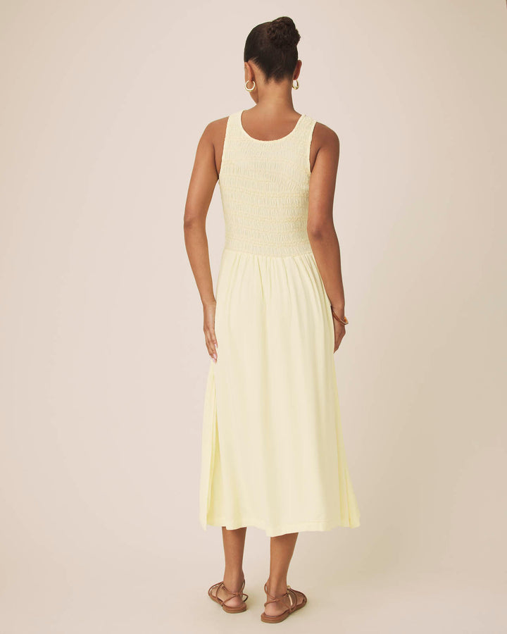 light yellow midi dress Ribbed Top Elastic Waist Fabric is very stretchy Splendid - Tyler Midi Dress