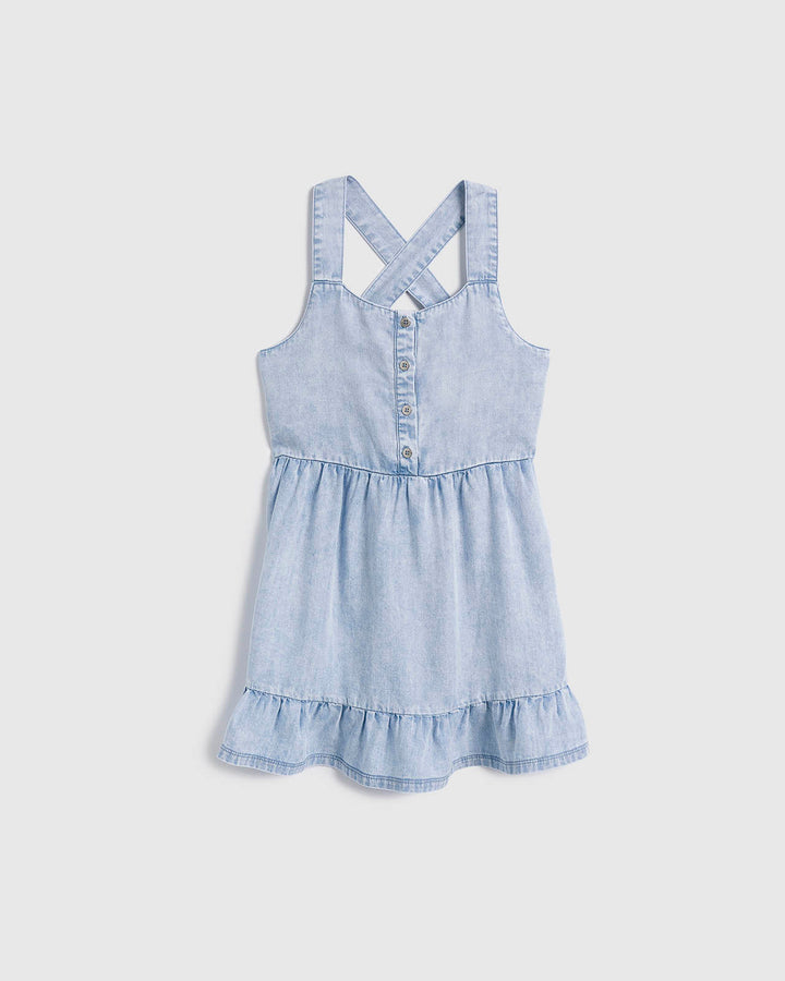 toddler girl denim dress Splendid - Toddler Girl Bleached Indigo Dress