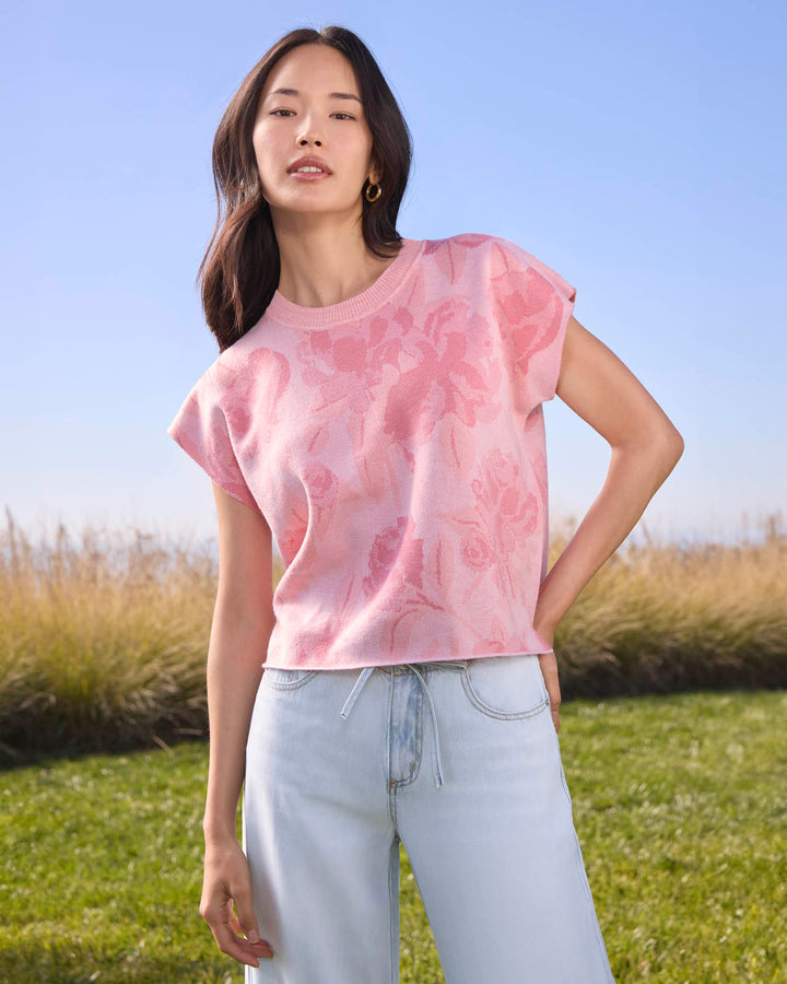 Flora Floral Short Sleeve Sweater | Splendid