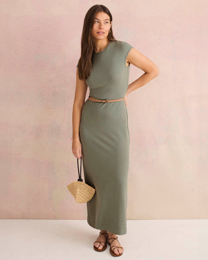 red heart midi dress Red Heart Richelieu Open Back Midi Dress