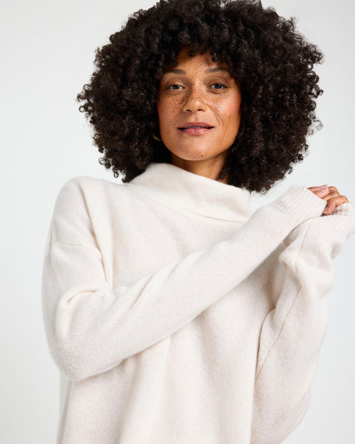 Cowl neck cashmere sweater sale hot sale