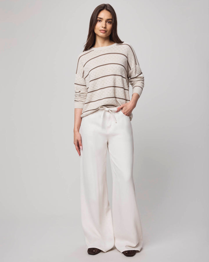 Georgie Cashblend Stripe Pointelle Sweater | Splendid