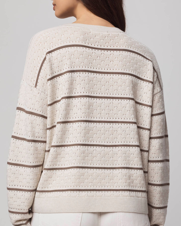 Georgie Cashblend Stripe Pointelle Sweater | Splendid