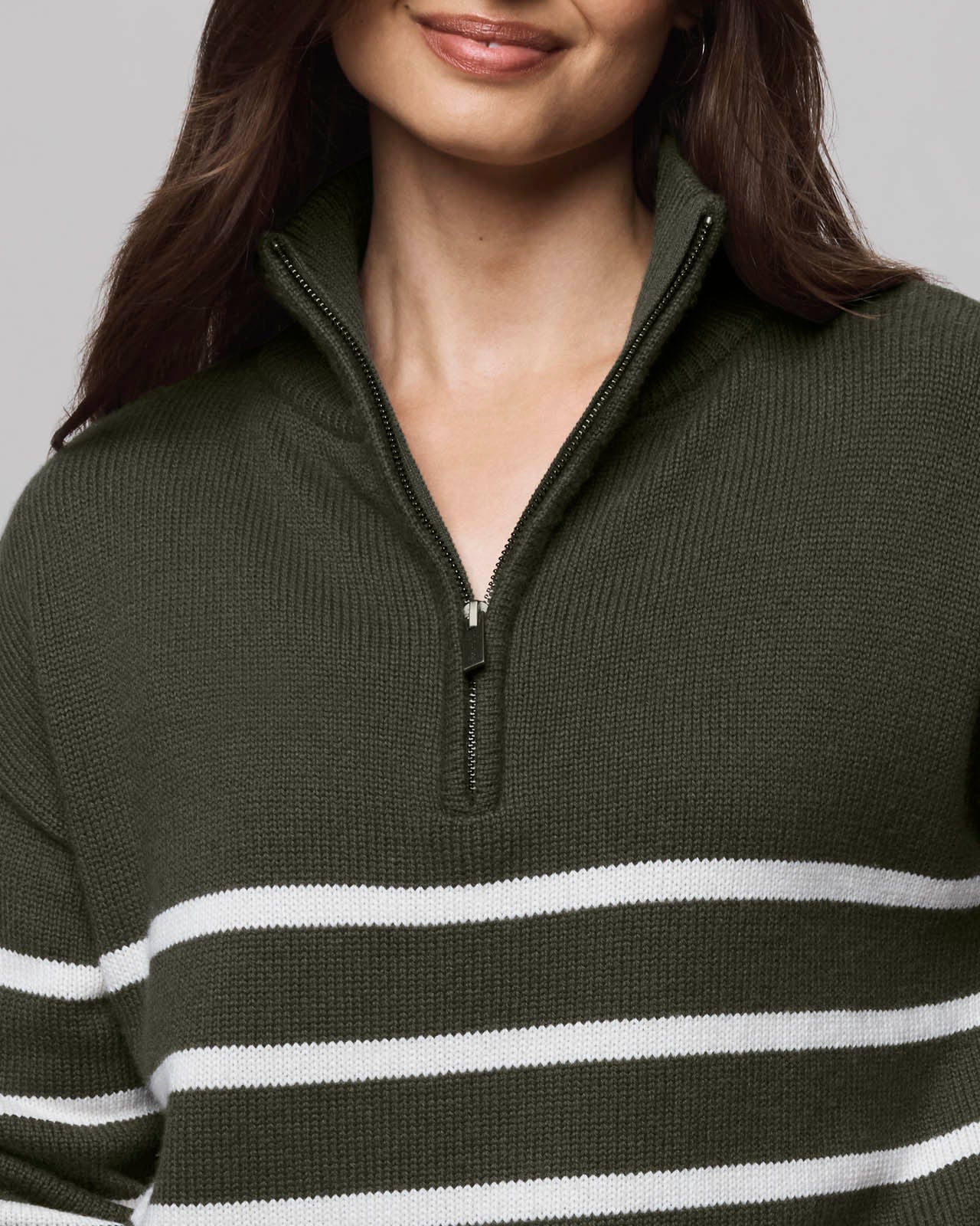 Georgie Stripe Quarter Zip Sweater | Splendid