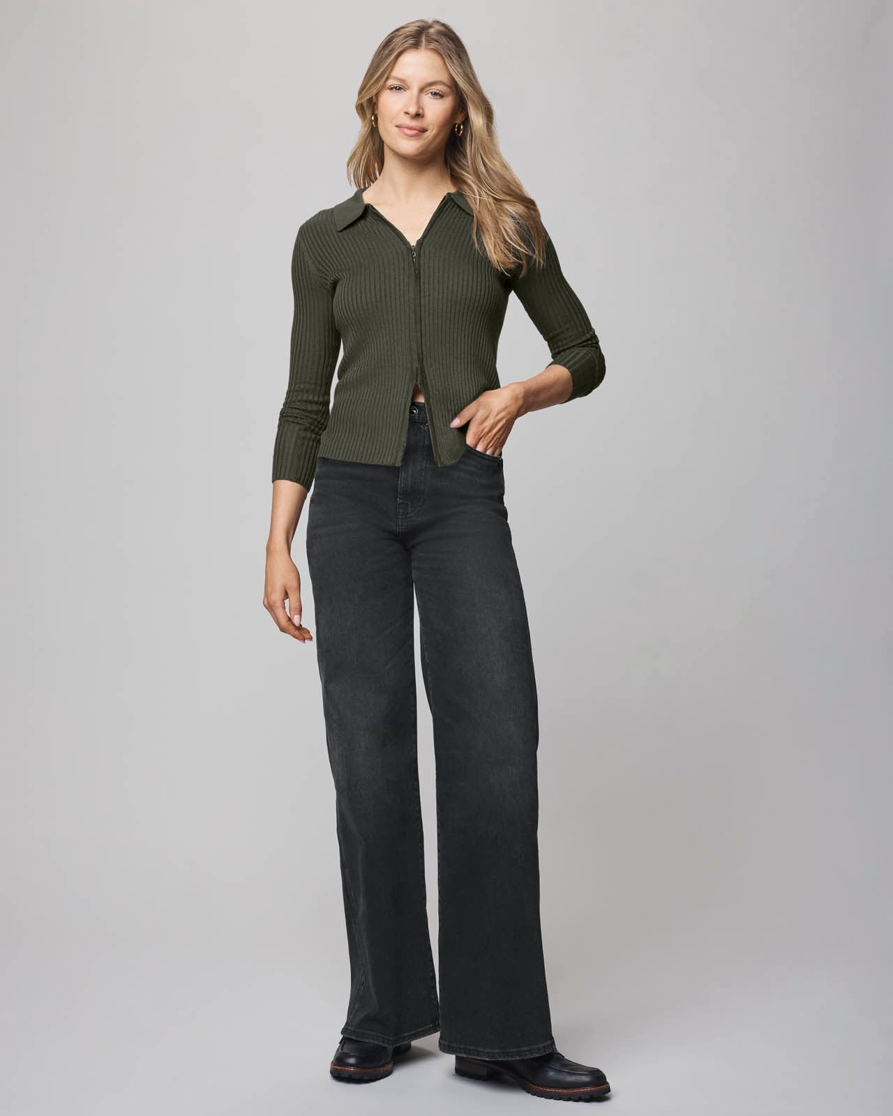 Georgie Cashblend Two-Way Zip Sweater | Splendid