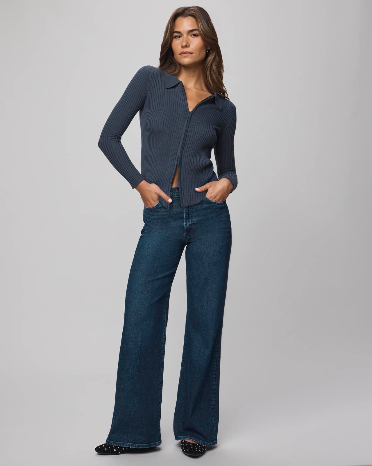 Georgie Cashblend Two-Way Zip Sweater | Splendid