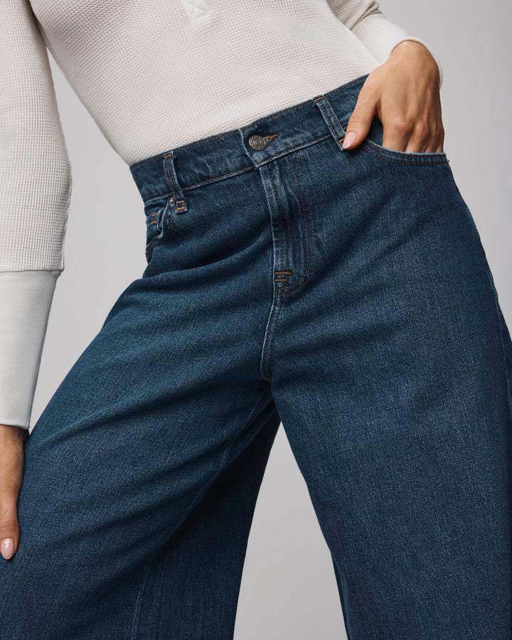 Ravyn Cuffed Wide Leg Jean in Dark Wash | Splendid