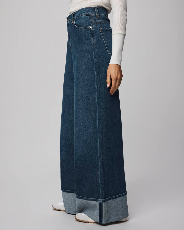Ravyn Cuffed Wide Leg Jean in Dark Wash | Splendid