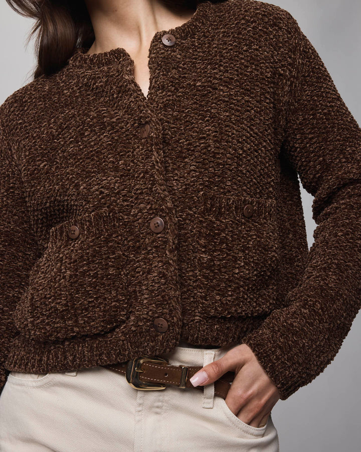 カーディガン herlipto Crillon Boucle Cardigan Women's Slouchy Cardigan | Celia Snap Button Cardigan – Loup