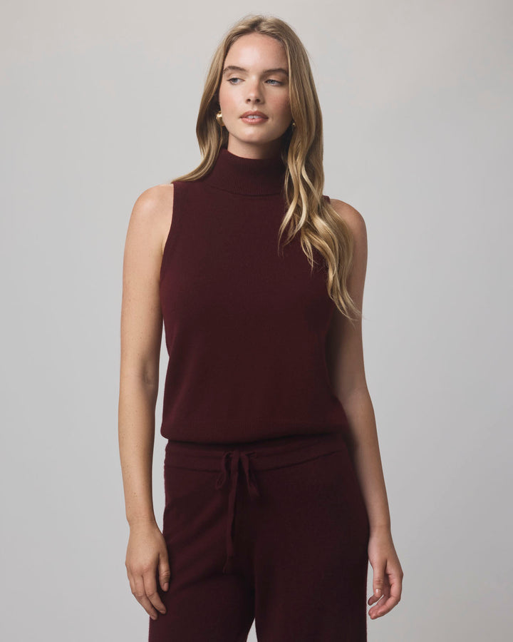 Tori Cashmere Turtleneck Tank