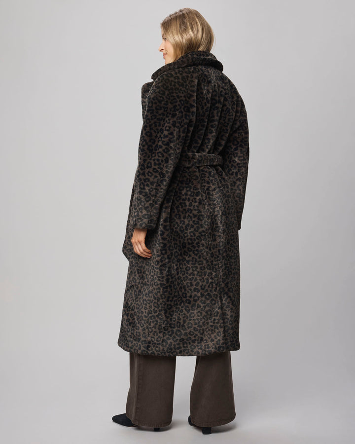 Lucia Long Fur Leopard Coat | Splendid