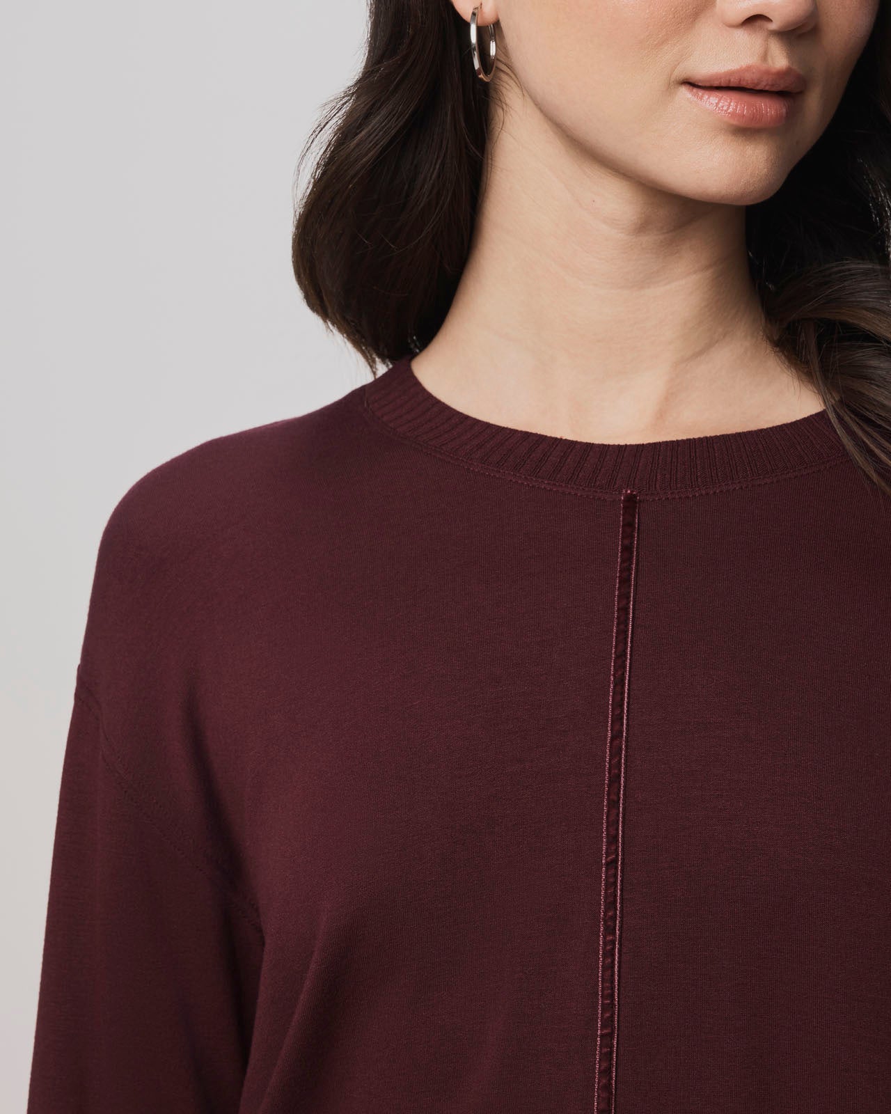 トップス pheeny 2025Velvet border L/S - burgundy Supersoft Trim | Splendid