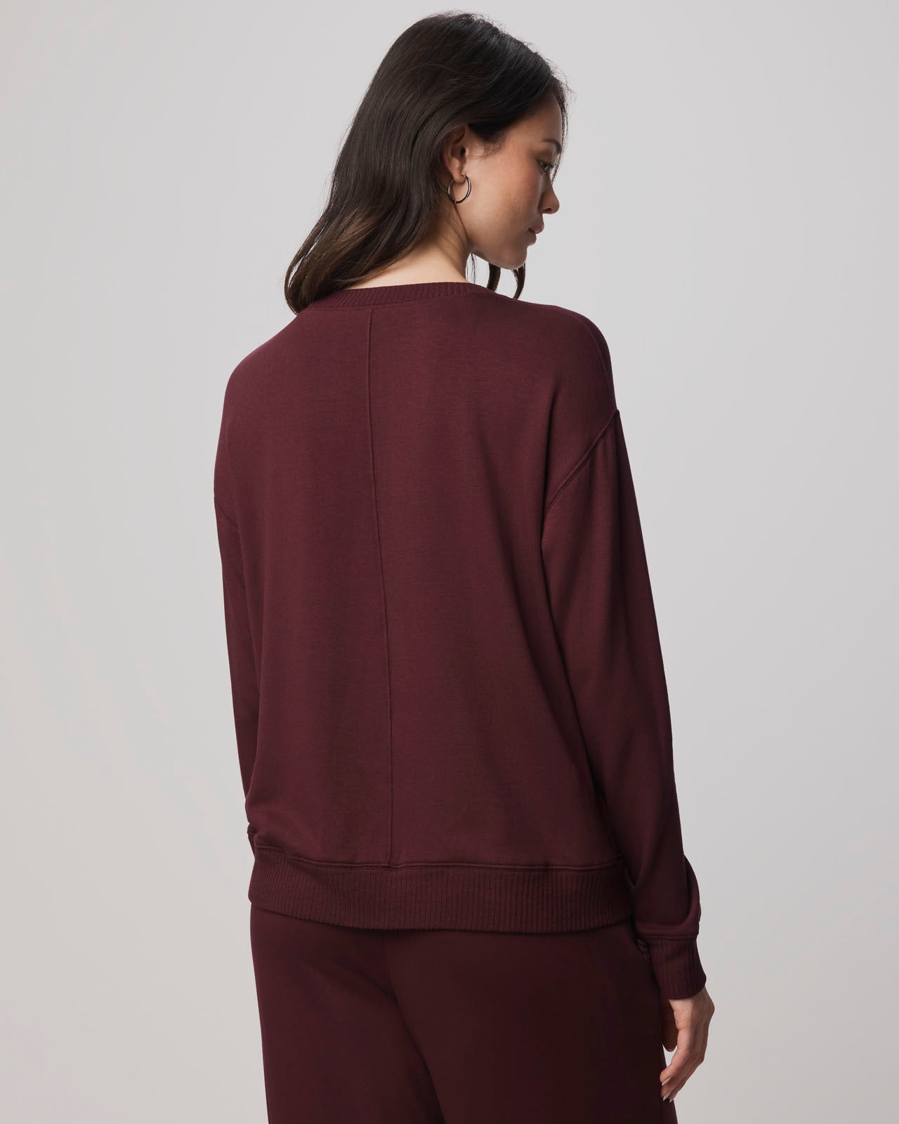 トップス pheeny 2025Velvet border L/S - burgundy Supersoft Trim | Splendid