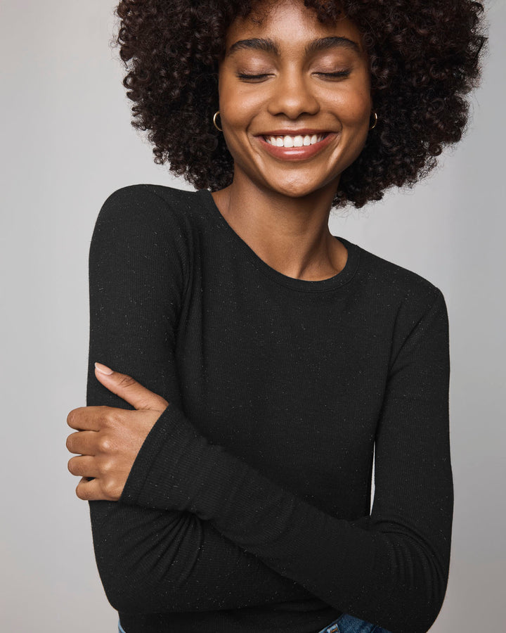 Isabella Eyelash Shimmer Long Sleeve Tee | Splendid