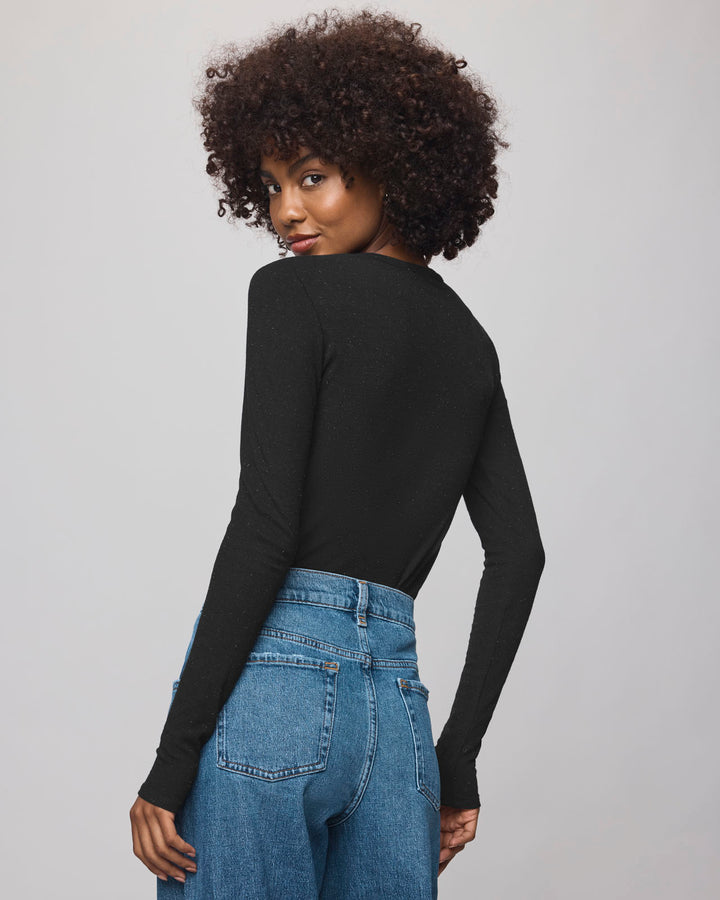 Isabella Eyelash Shimmer Long Sleeve Tee | Splendid