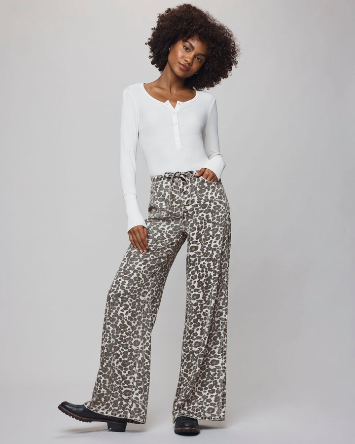 Lounge Denim Leopard Pant