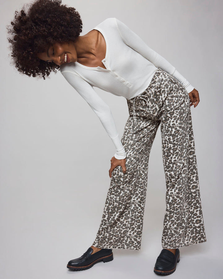 Lounge Denim Leopard Pant
